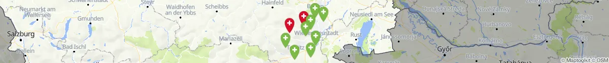 Kartenansicht für Apotheken-Notdienste in der Nähe von Waldegg (Wiener Neustadt (Land), Niederösterreich)